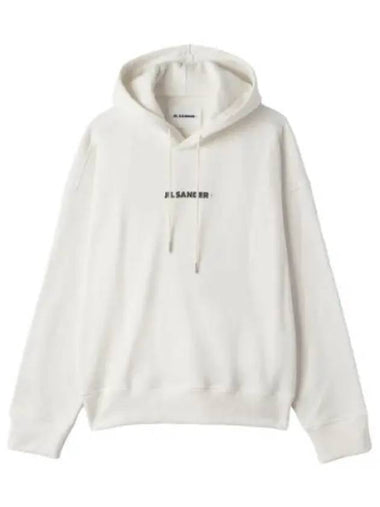 Logo Print Hooded White T Shirt Hoodie - JIL SANDER - BALAAN 1