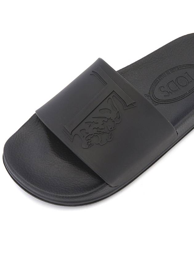 T logo flat slippers black - TOD'S - BALAAN.