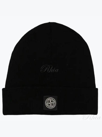 Logo Patch Wool Beanie Hat 7916N01C3 V0029 - STONE ISLAND - BALAAN 1