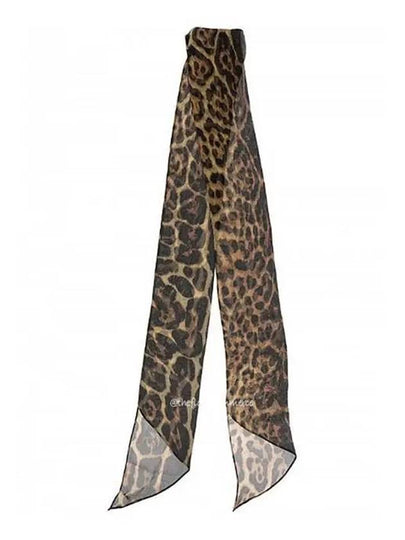 571161 3Y035 2760 Leopard Silk Scarf - SAINT LAURENT - BALAAN 2