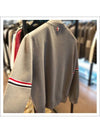 Milano Stitch Sprite Armband Cotton V-neck Cardigan Light Grey - THOM BROWNE - BALAAN 7