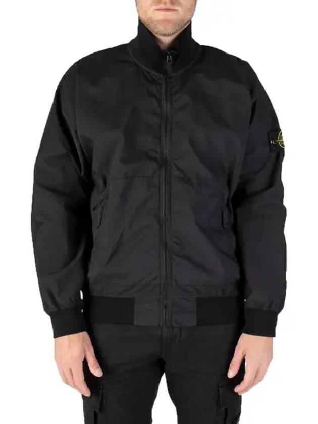 Cotton Nylon Ripstop Bomber Jacket Black - STONE ISLAND - BALAAN 3