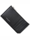 Caviar Logo Card Wallet Black - SAINT LAURENT - BALAAN 3