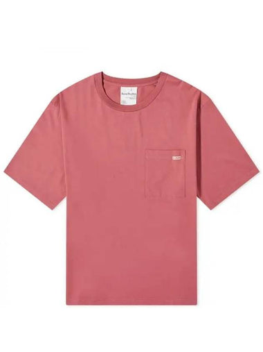 Crew Neck Short Sleeve T-Shirt Rosewood Red - ACNE STUDIOS - BALAAN 1