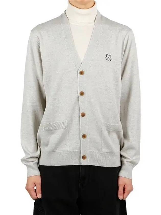 Bold Fox Head Patch Regular Cardigan Grey - MAISON KITSUNE - BALAAN 2