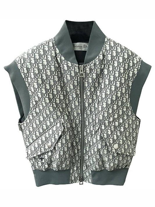 417G19A2970 8854 Oblique Motif Technical Taffeta Vest Gray Women’s Jacket TJ - DIOR - BALAAN 1