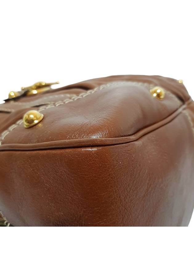 Women s 211967 Brown leather gold horsebit decorated shoulder bag - GUCCI - BALAAN 5