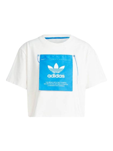 Kseniaschnaider Short Sleeve T-Shirt White Blue - ADIDAS - BALAAN 1