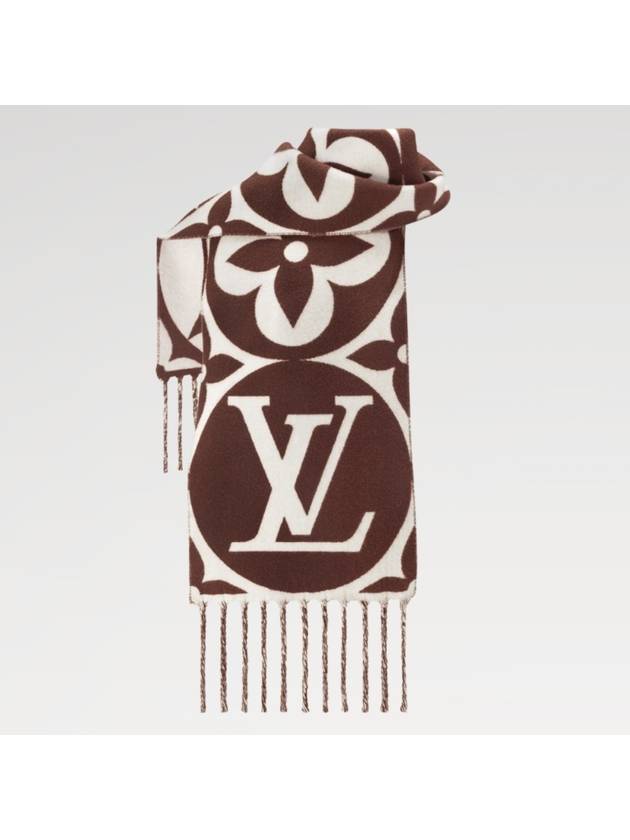 LV Medallion Scarf Brown - LOUIS VUITTON - BALAAN 3