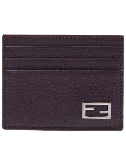 Baguette Leather Card Wallet Burgundy - FENDI - BALAAN 2