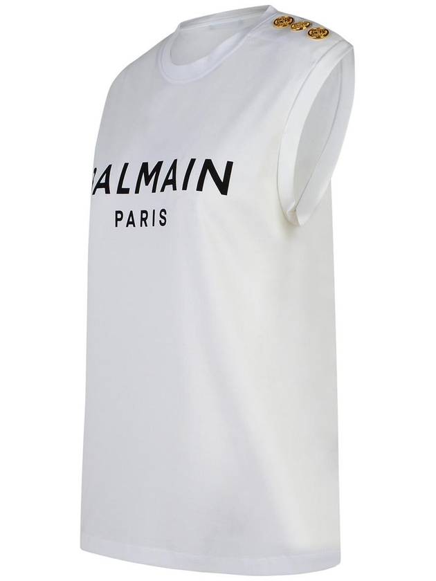 Balmain White Cotton Tank Top - BALMAIN - BALAAN 2