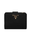 Small Saffiano Half Wallet Black - PRADA - BALAAN 3