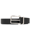 skull buckle leather belt black - ALEXANDER MCQUEEN - BALAAN.