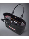 Three Stripe Tab Stripe Leather Tote Bag Black - THOM BROWNE - BALAAN 5