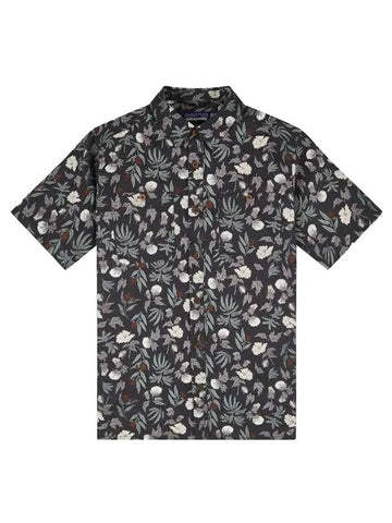 Men's Floral Short Sleeve Shirt Gray - PATAGONIA - BALAAN.