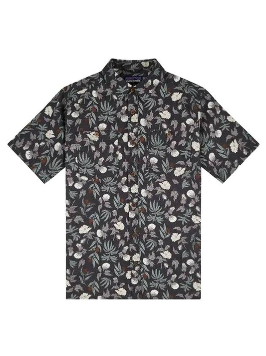 Men's Step Back Floral Short Sleeve Shirt Grey - PATAGONIA - BALAAN 1