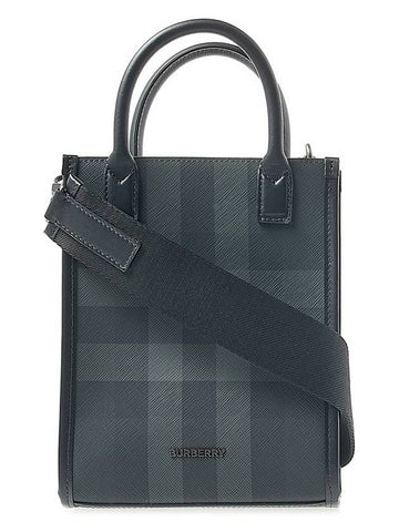 Denny Check Print Tote Bag Grey - BURBERRY - BALAAN 1