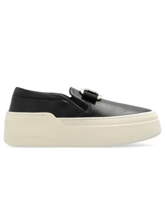 Vara Bow Plate Slip-Ons Black - SALVATORE FERRAGAMO - BALAAN 2