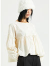 Women's Puff Volume Blouse Ivory - RAWMANTICS - BALAAN 2