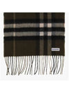 Check Reversible Cashmere Scarf Sand Green - BURBERRY - BALAAN 6