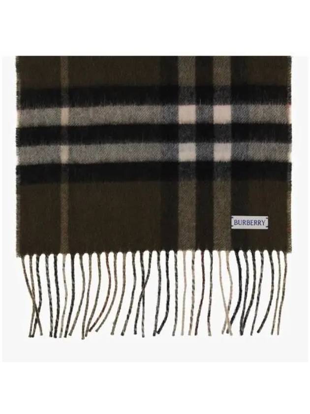 Check Reversible Cashmere Scarf Sand Green - BURBERRY - BALAAN 6