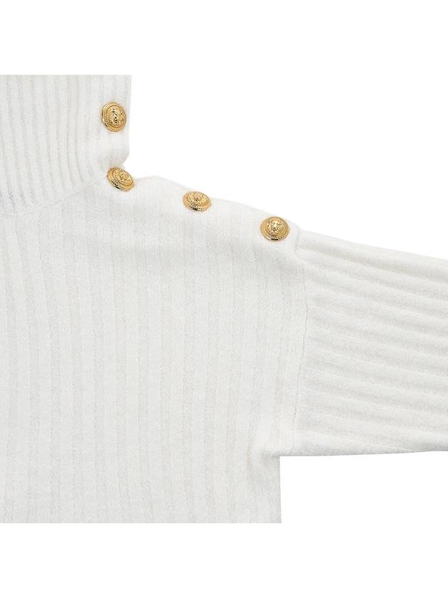 button ribbed knit turtleneck - BALMAIN - BALAAN.