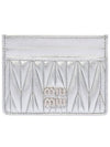 Matelasse Nappa Leather Card Wallet Silver - MIU MIU - BALAAN 5