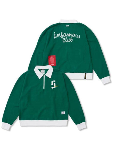 Infamous Club Insideout Oversized Collar T shirts Green - STIGMA - BALAAN 1