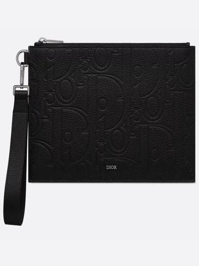 A5 Gravity Leather Grain Calfskin Pouch Bag Black - DIOR - BALAAN 2