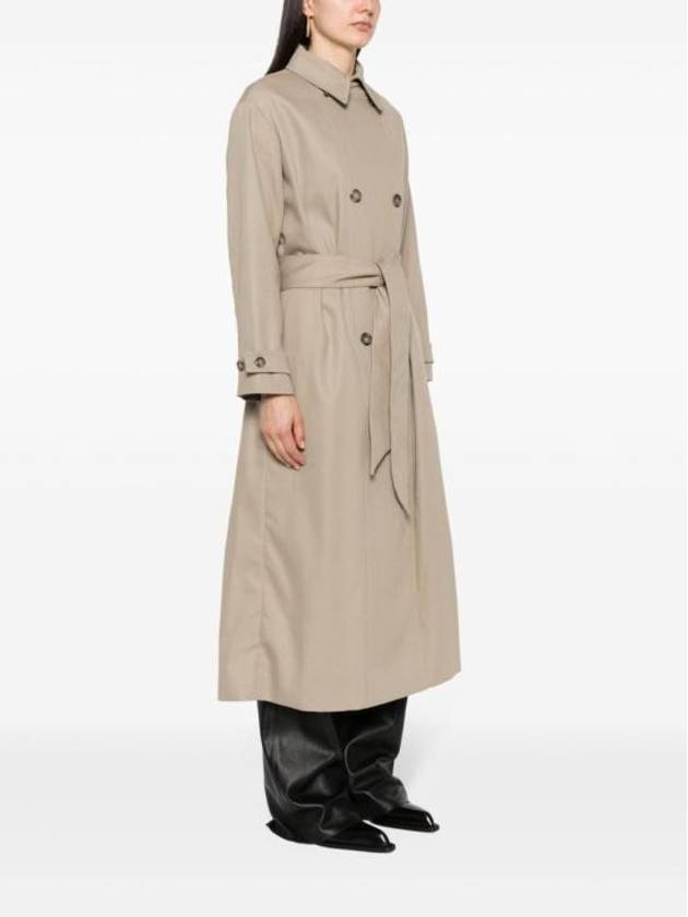 Double Brested Twill Cotton Trench Coat Beige - A.P.C. - BALAAN 2