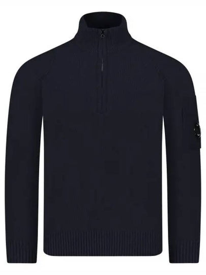 Lambswool GRS Half Zip-Up Knit Top Navy - CP COMPANY - BALAAN 2