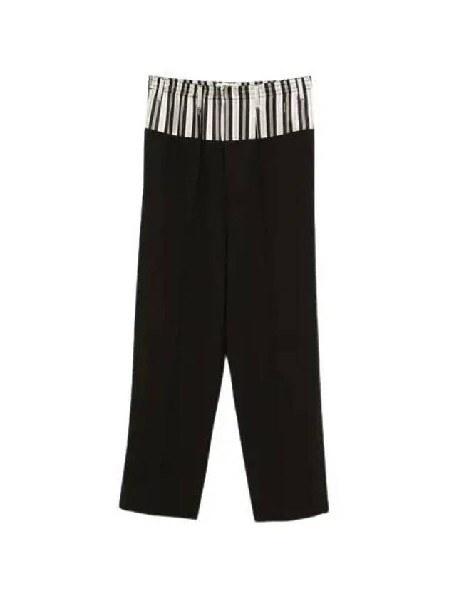 Wool Layered Wide Pants Black - FENDI - BALAAN 1