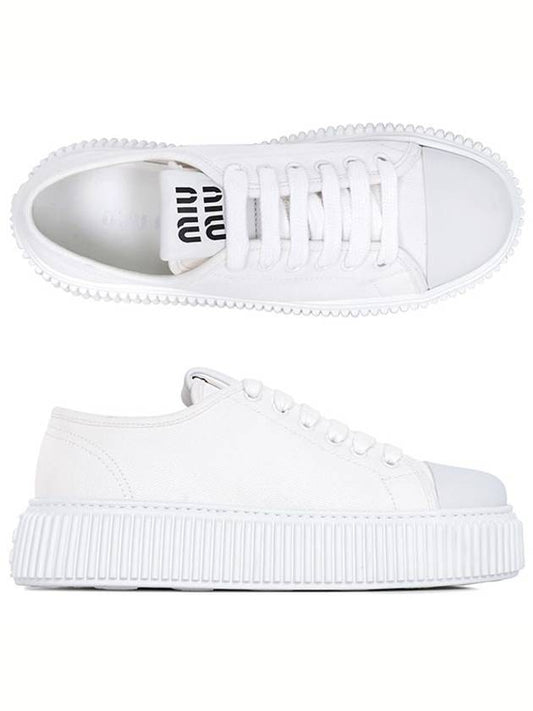 Denim Low Top Sneakers White - MIU MIU - BALAAN 2