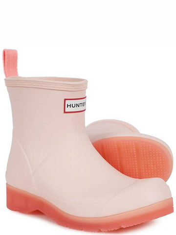 Play Short Translucent Sole Rain Boots Rococo Pink - HUNTER - BALAAN 1