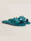 Oran Sandals Slippers Blue Emerald - HERMES - BALAAN.