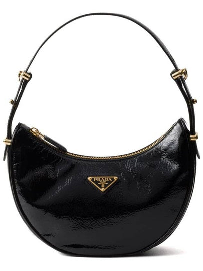 Arque Naplak Patent Leather Shoulder Bag Black - PRADA - BALAAN 2