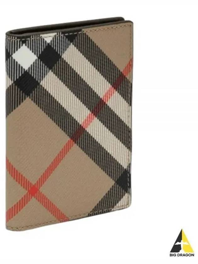 Check Pattern Two-Fold Card Wallet Beige - BURBERRY - BALAAN 2