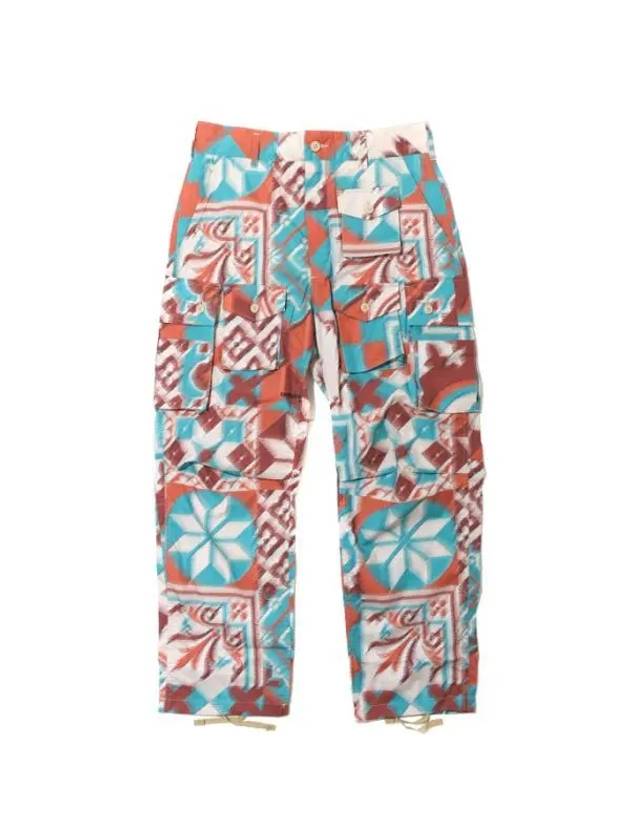 FA Pants Blue Cotton Islic Tile Print MP353 CT237 FA Pants - ENGINEERED GARMENTS - BALAAN 1