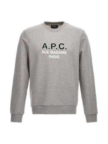 Logo Print Cotton Sweatshirt Heather Grey - A.P.C. - BALAAN 1