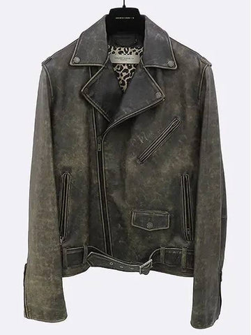 GMP00297 Black color men s leather biker jacket size 54 - GOLDEN GOOSE - BALAAN 1