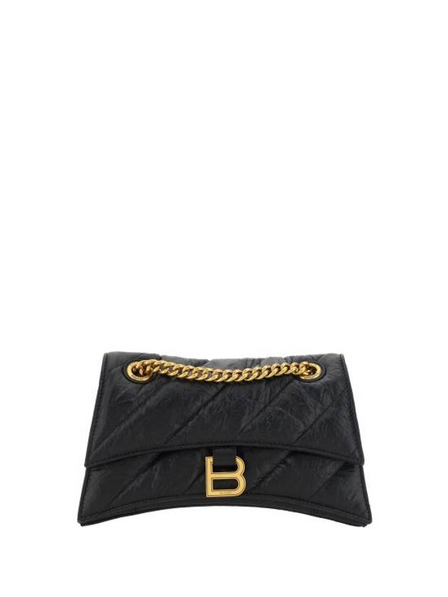 Women's Crush Logo Gold Chain Small Shoulder Bag Black - BALENCIAGA - BALAAN 2