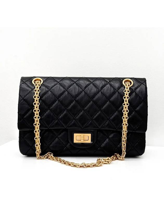 2.55 Flap Chain Medium Shoulder Bag Black - CHANEL - BALAAN 2