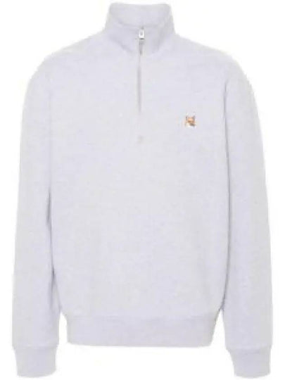 Fox Head Patch Half Zipper Sweatshirt Light Grey Melange - MAISON KITSUNE - BALAAN 2