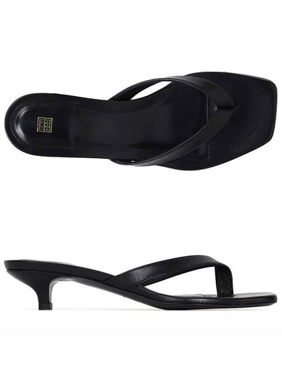 leather heel flip flops black - TOTEME - BALAAN 2