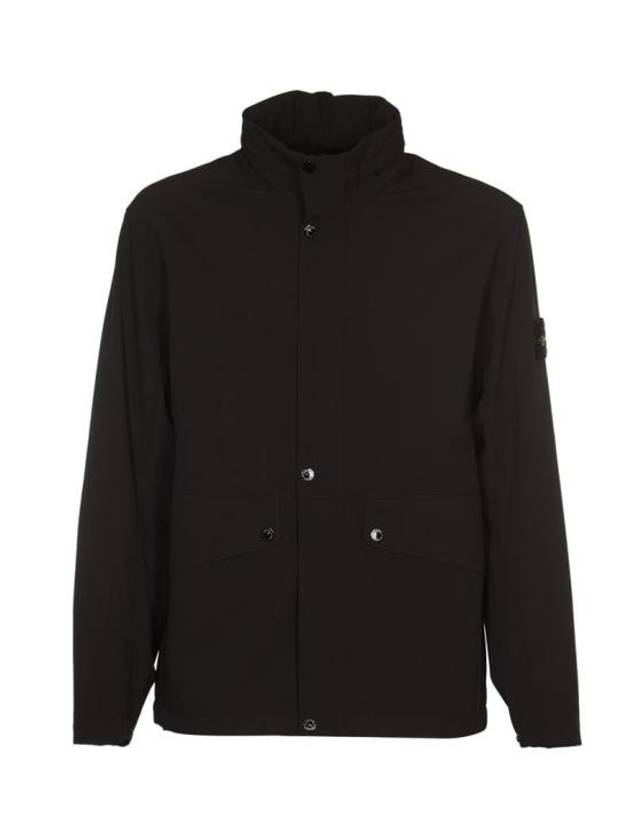 Logo Light Soft Shell Jacket Black - STONE ISLAND - BALAAN 2