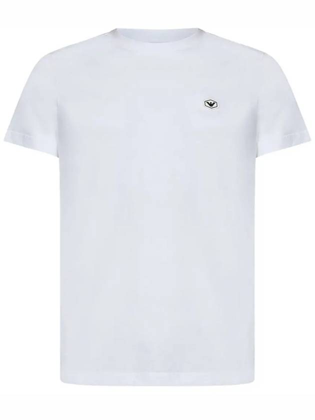 Logo Patch Short Sleeve T-Shirt White - EMPORIO ARMANI - BALAAN 3