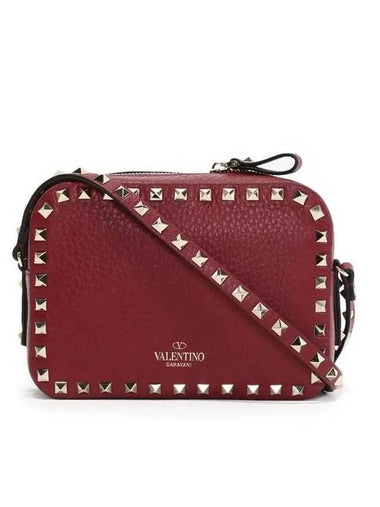 Rockstud Square Cross Bag Red - VALENTINO - BALAAN 1