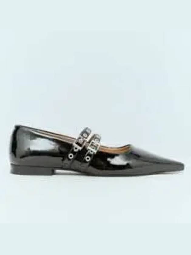 Eyelets Mary Jane Flat Black - GANNI - BALAAN 2