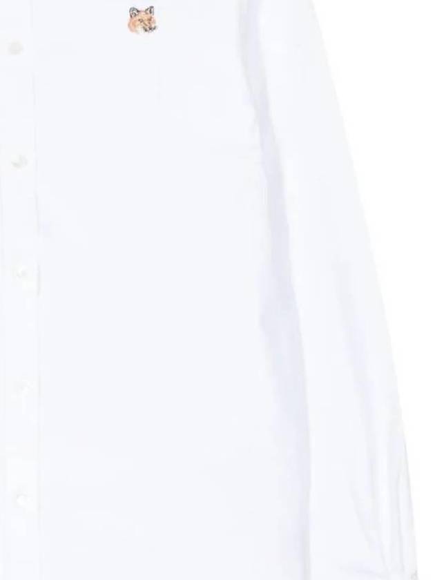 Fox Head Embroidery Long Sleeve Shirt White - MAISON KITSUNE - BALAAN 3