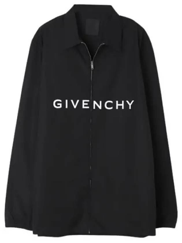 Boxy fit logo print zipper shirt men s long sleeves - GIVENCHY - BALAAN 1